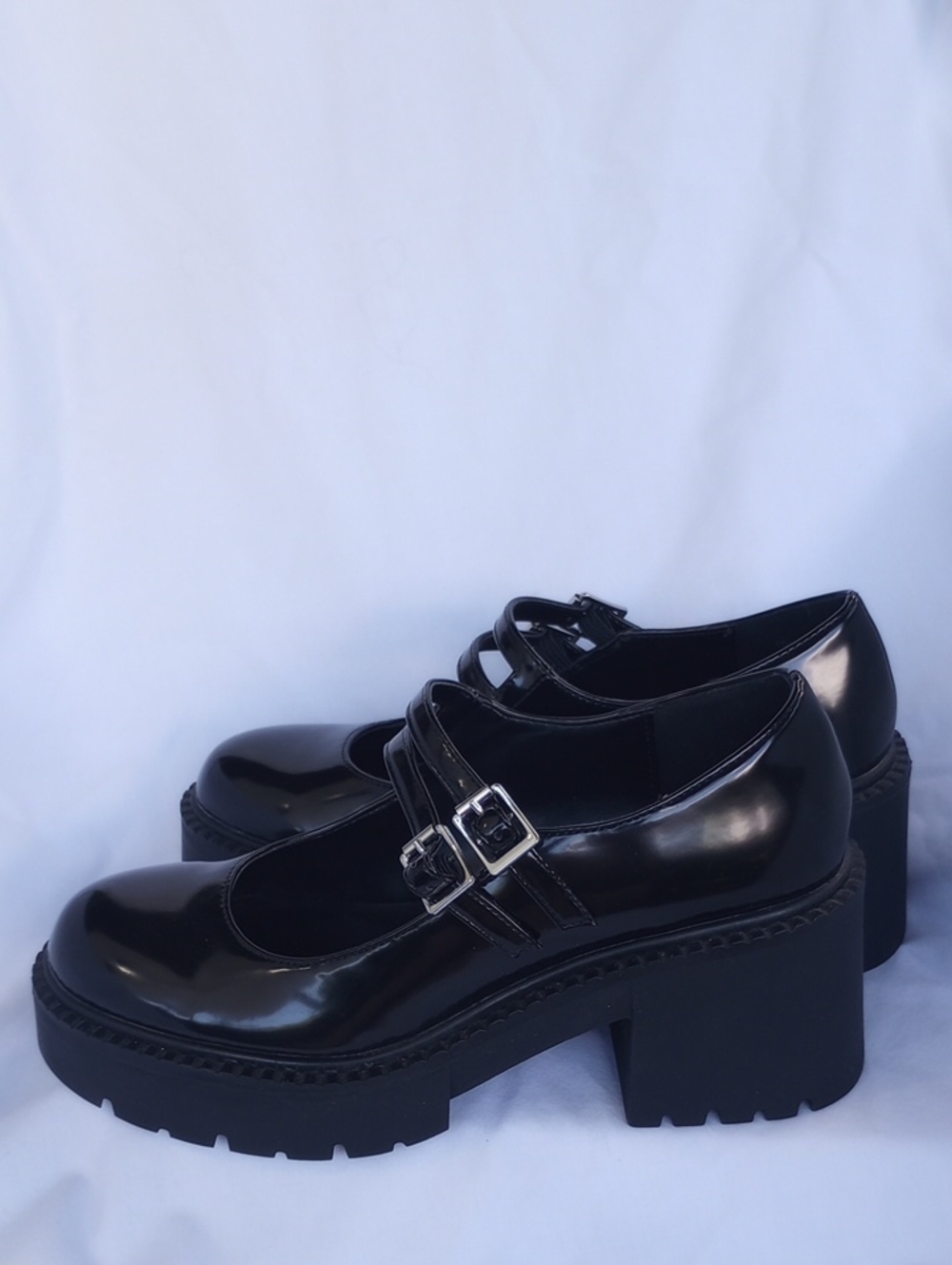 Madden Girl Black Patent Mary Jane Platform Heels